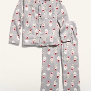 Old Navy Gray Santa Print Pajamas